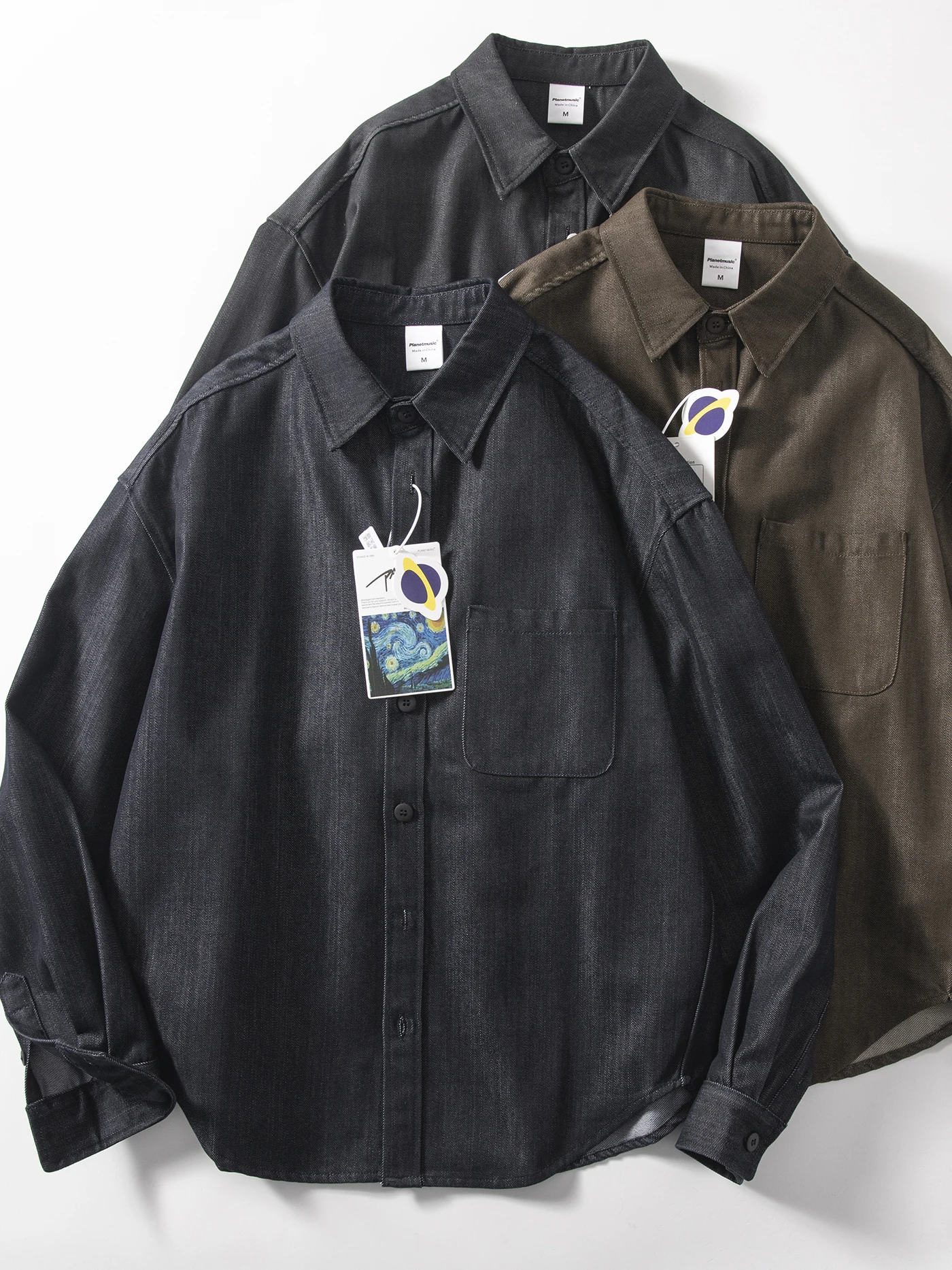

Retro High Quality Men's Washed Shirt Loose Fit Casual Spring Season Lenzing Lyocell Fabric Street Style Classic Collar