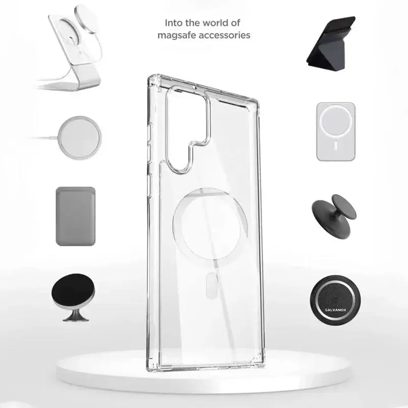 Modische Transparente Magnetische Hülle für Magsafe Kabelloses Laden für Samsung Galaxy S25 S24 S23 S22 S21 S20 Plus FE Ultra Sturzsichere Hüllen – Detail 5