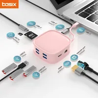 Basix usb c hub type c hub 10 in 1 Type-C to PD 100W USB3.0 USB2.0*3 HD-MI SD TF RJ45 100M USB-C2.0 for macbook pro air M1 M2