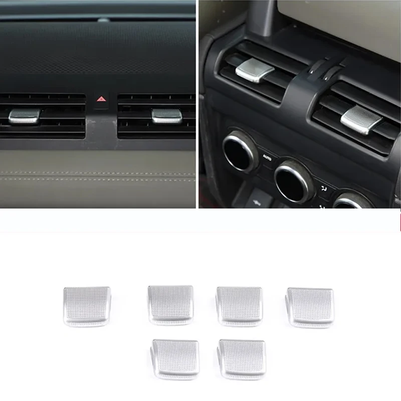For Land Rover Defender 90 110 2020-2024 ABS Chrome Car Central Control Air Outlet Adjustment Lever Cover Decorative Accessories