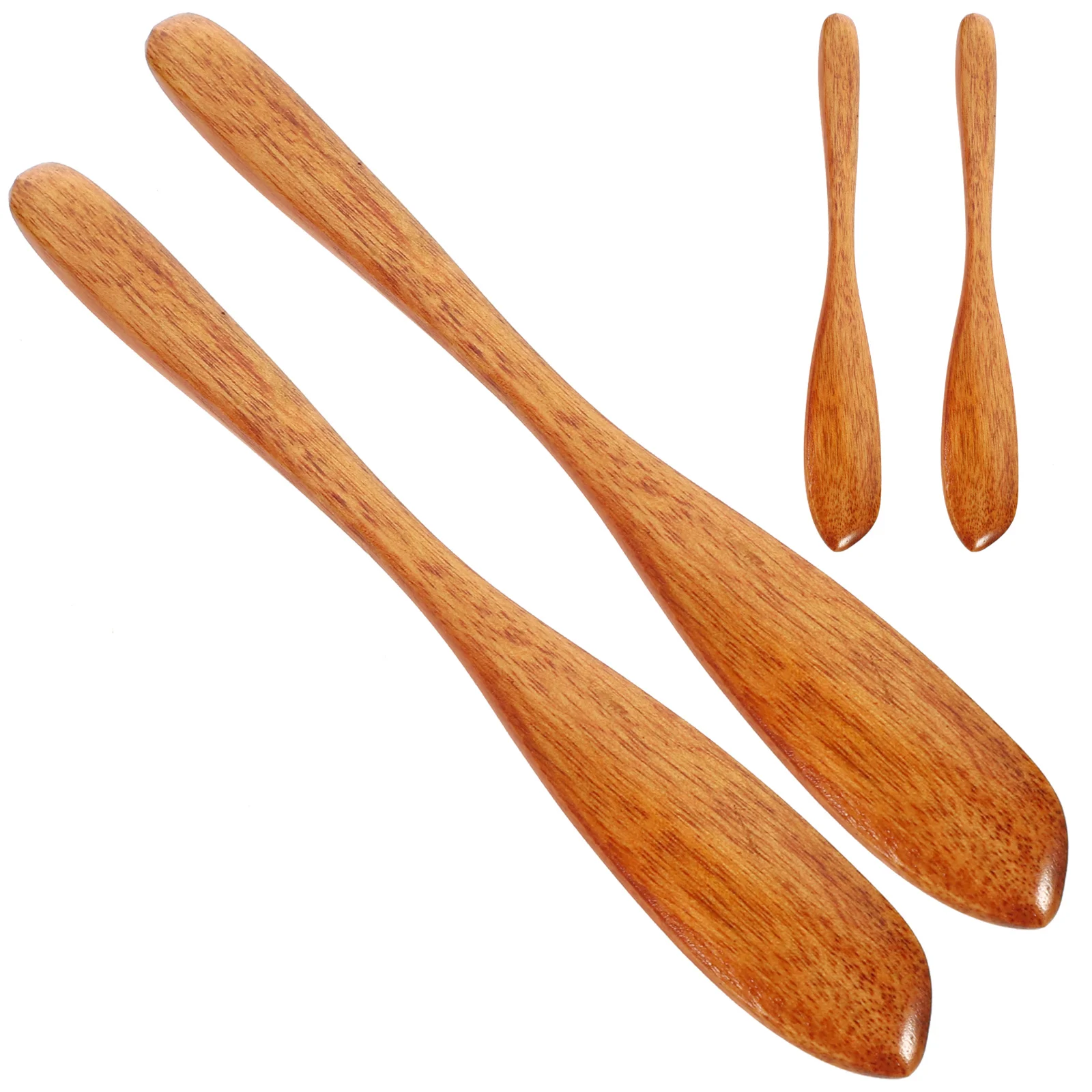 Cuchillo de mantequilla de madera para untar mermelada, superficie lisa, solo lavado a mano, suministro de cocina para el hogar, herramientas de pastelería para hornear, 4 Uds.