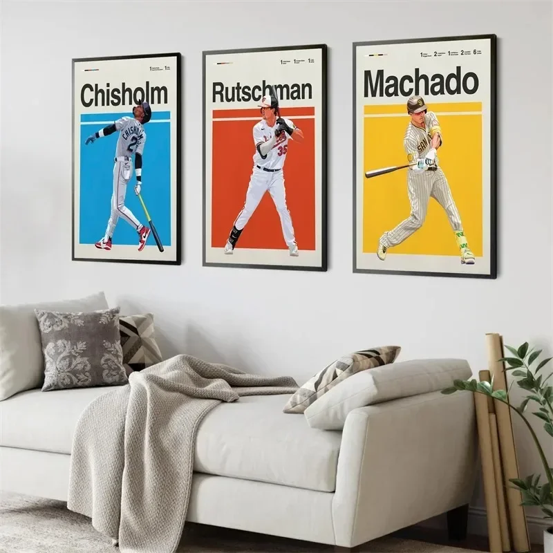 Retro Baseball Posters Rutschman Camden Yards Stadium Henderson Prints Baltimore Orioles Wall Art Gift Ideas Canvas Room Decor