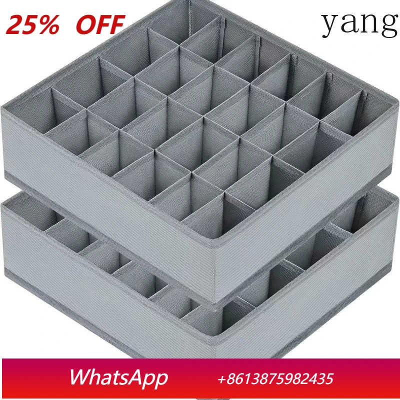 

LH underwear storage box household fabric uncovered grid silk scarf socks storage box