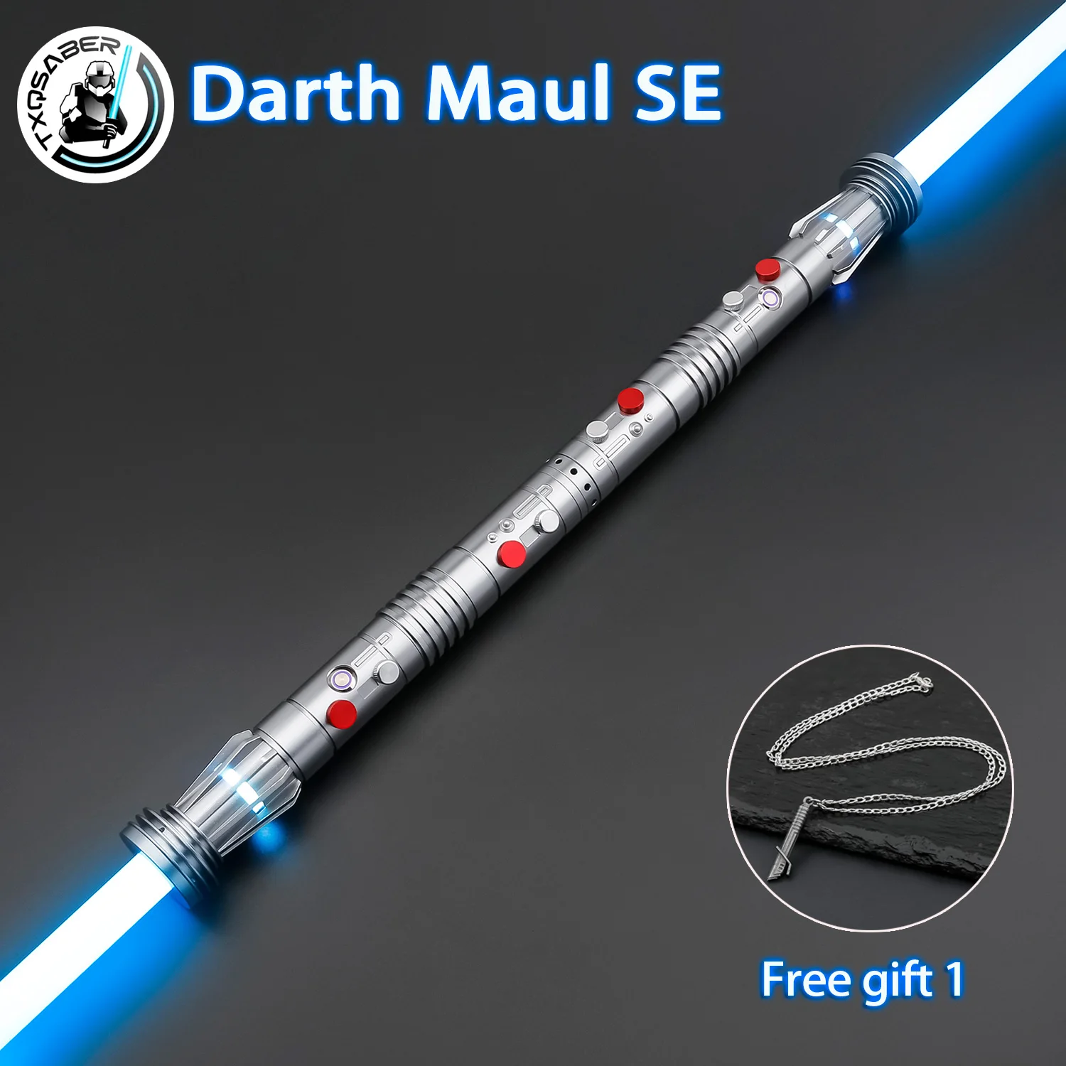 TXQSABER Darth Maul Double 2025 New Design Metal Hilt Heavy Dueling Proffie 2.2 Light Sword SNV4  with 2 Led Blades Cosplay Gift