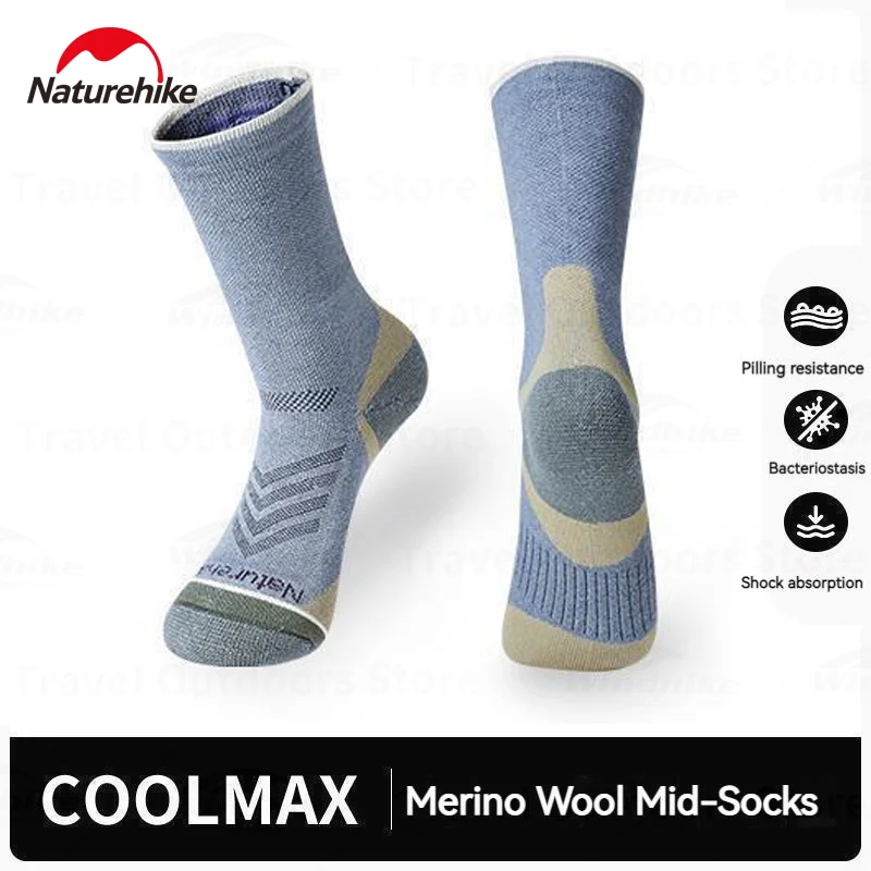 Naturehike Clash Of Colours Mid-Calf Socks Warm Hiking Leisure Outdoor Sports Running Anti-Bacteria Deodorant Straight Socks