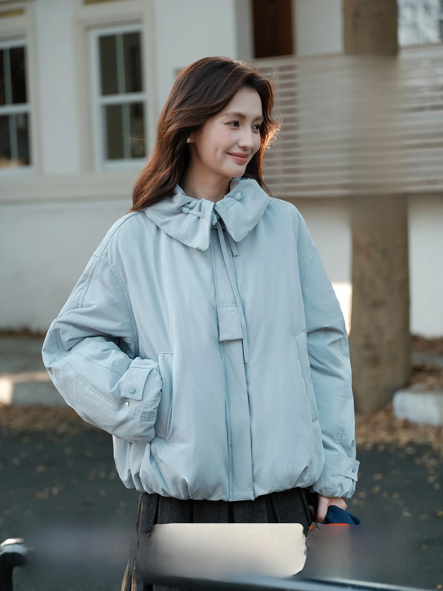 

Белая женская пуховая куртка-пуховик Du down ort Puffer Jaet, новая коллекция 2026 года, маленький размер, теплая, с большим воротником, свободного кроя, для повседневной носки