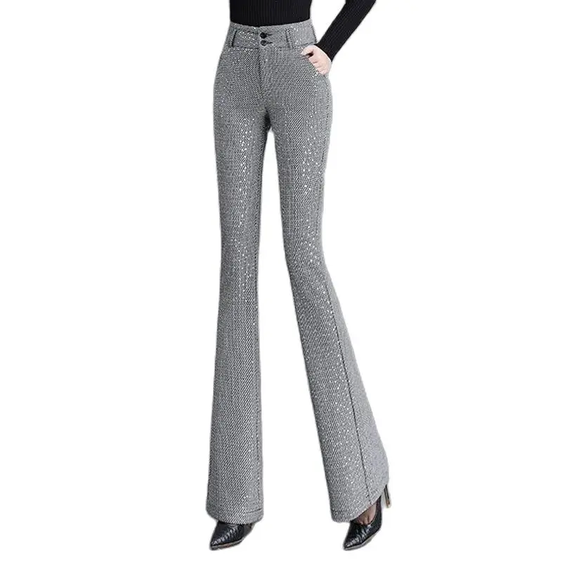 

Micro-Pants Women's New High-Waisted Slim Pants In Summer 2023 Are Gray Versatile Non-Ironing And Drooping Ladies' Pants