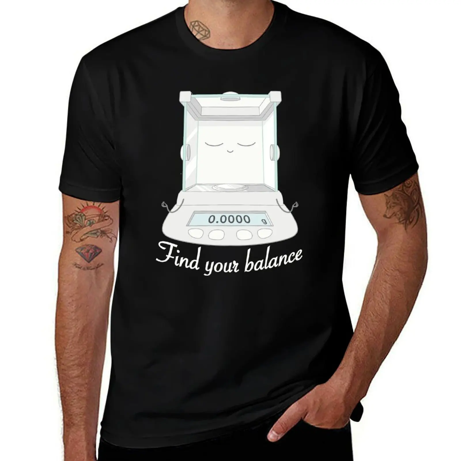 

Analytical Balance Finding Balance T-Shirt cotton t shirts high quality t shirts for man pack white T-Shirt