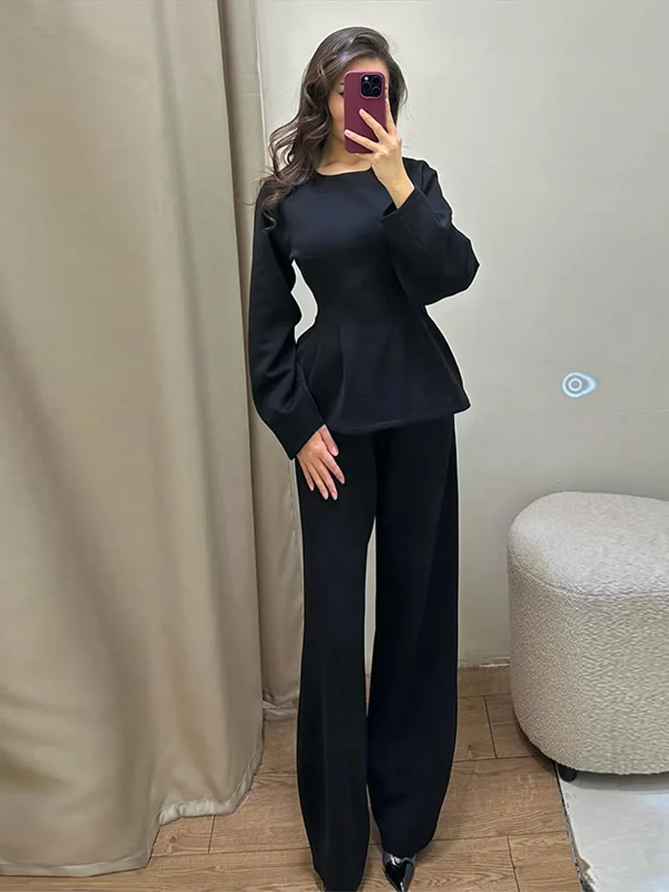 Frauen 2-teilige Anzüge Gedruckt Pullover Pullover Hosen Sets Straße Weibliche Rollkragen Langarm Tops Hohe Taille Hosen Neue Outfit – Detail 18