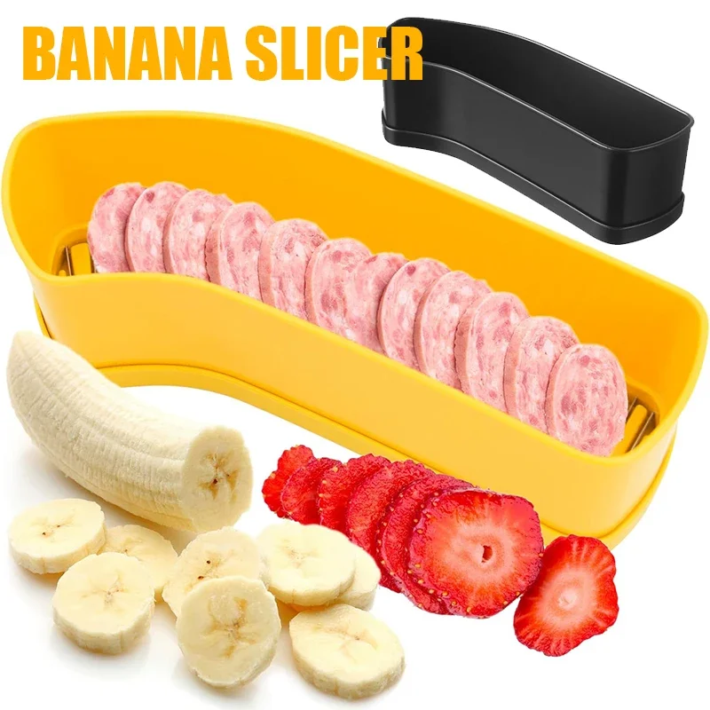 Fruit Slicer Cup Banana Slicer Cucumber Cutter Speed Cutter for Strawberry Egg Hot Dog Grape Kitchen Portable Slicing Tool