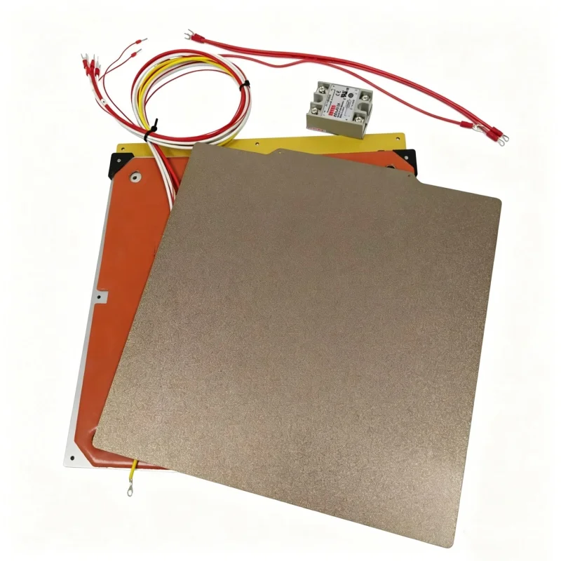 Funssor AC 110/220V 1000W Qidi Plus4 3D Printer 8mm Aluminum alloy CNC Heated Bed Build Plate Hot bed  Upgrade Kit 310x310x8mm