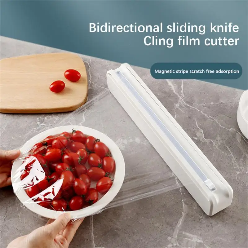 Fixing Foil Cling Film Wrap Dispenser Food Wrap Dispenser Cutter Plastic Sharp Cutter Storage Holder Kitchen Tool Accessories