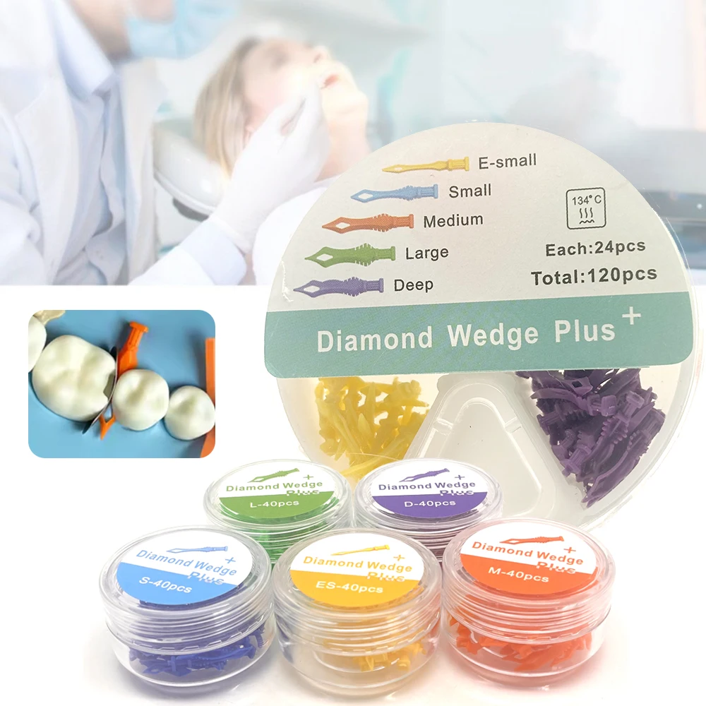 

Dental Diamond Wedges & Matrix Kit for Perfect Contact, Plastic Adaptive Wedges for Restoration & Filling
