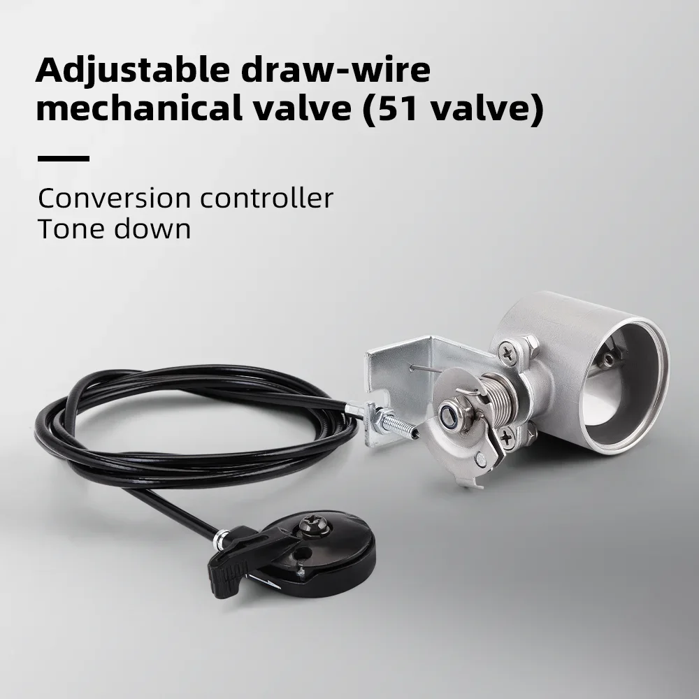 Motorcycle exhaust pipe cable control valve 51MM Exhaust Control Valve - Low Pressure For Exhaust Catback Downpipe