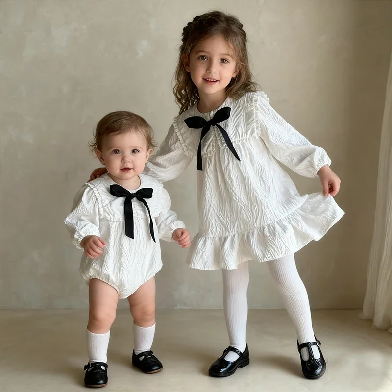 

2025 New Autumn 0-3Yrs Kids Princess Dresses Infant Baby Girls Party Dress Long Sleeved Toddler Baby Bodysuits Children Clothes