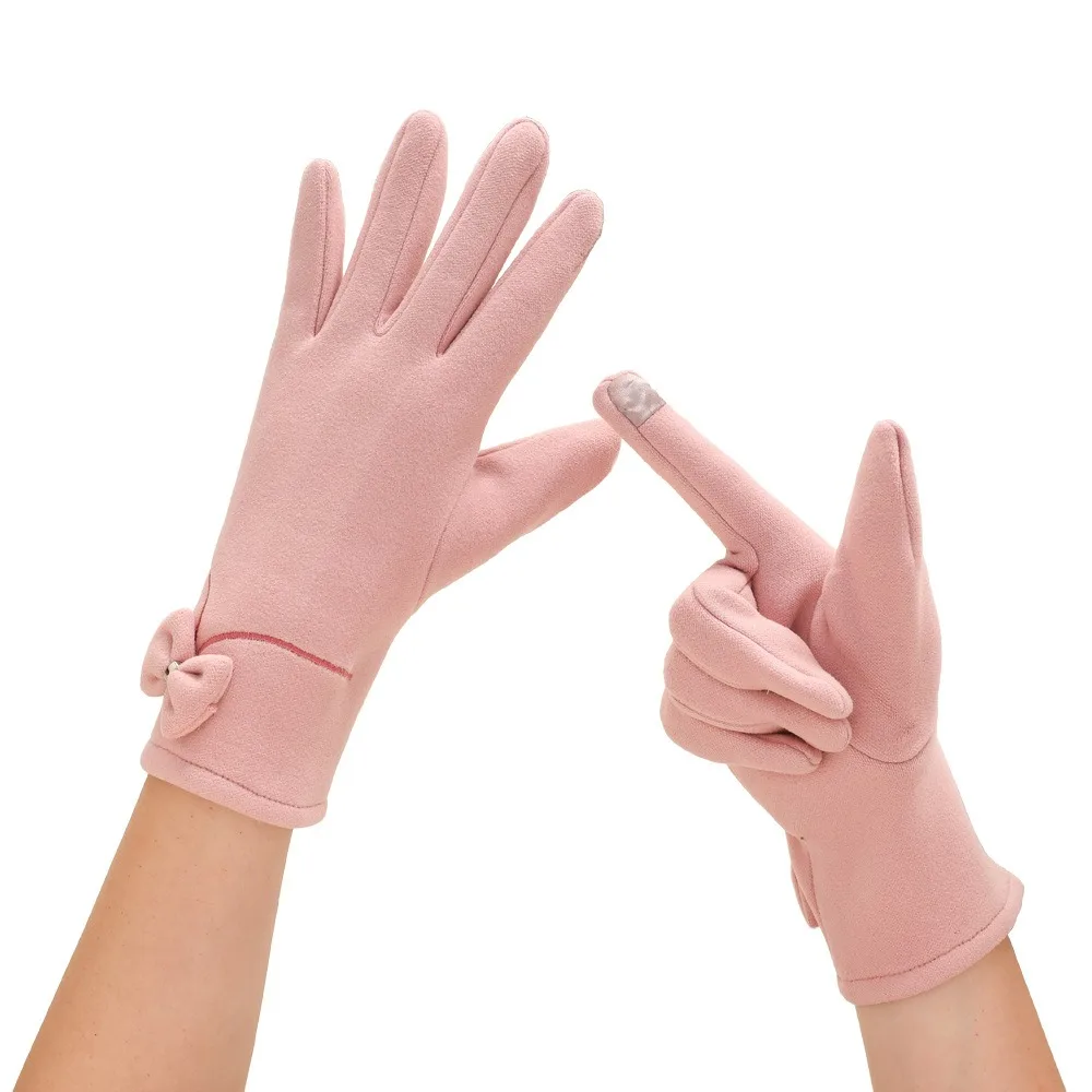 Plush Winter Gloves Warm Full Finger Driving Mittens Touchable Screen Windproof Full Finger Gloves for Outdoor Cycling Skiing