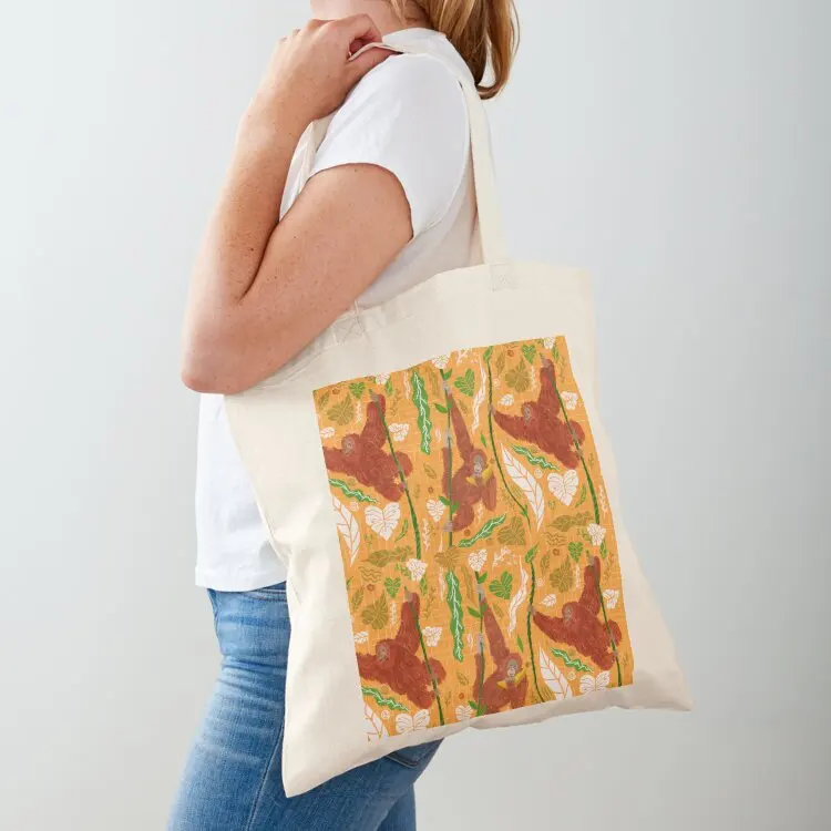 

Happy Orangutan in forest Tote Bag bag for beach sac pour femme cloth bag woman Handbags
