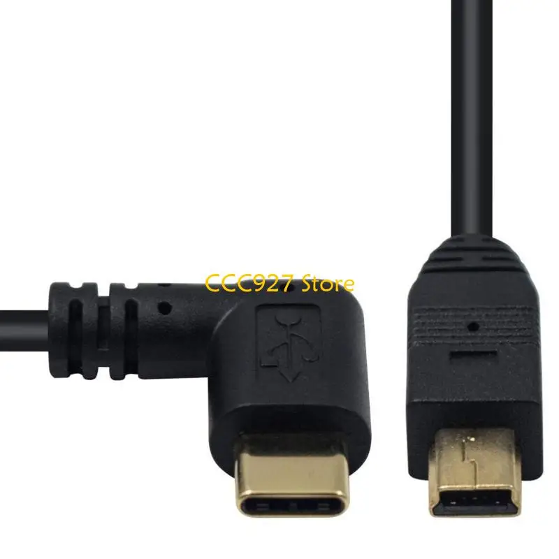 B03F Mini USB to Type C Adapter Converter Cable for Camera Phone OTG Cable 90 Degree - view 3