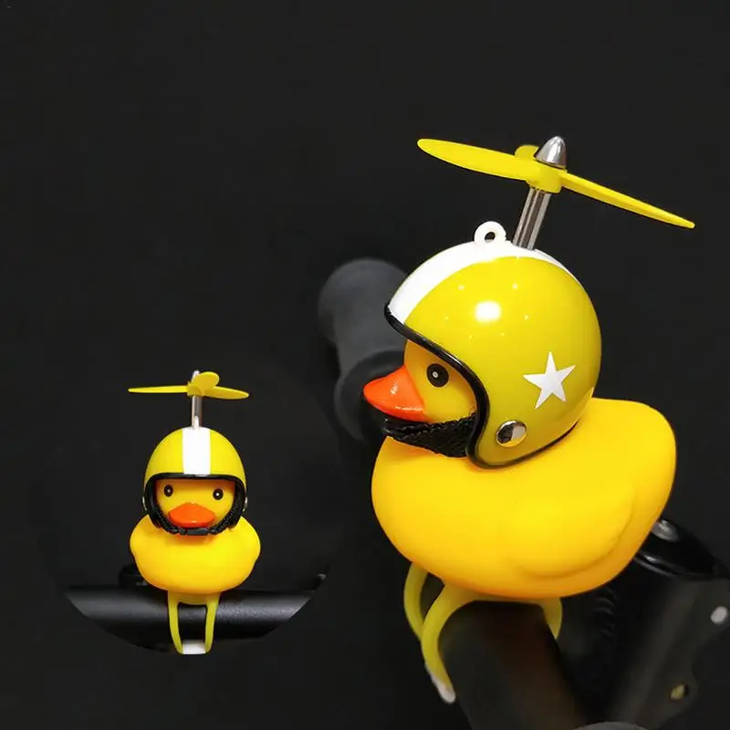 Small Yellow Duck Shape Horn For M365 Electric Scooter Children Adult Bicycle Light Rubber Duck Toy Decoration