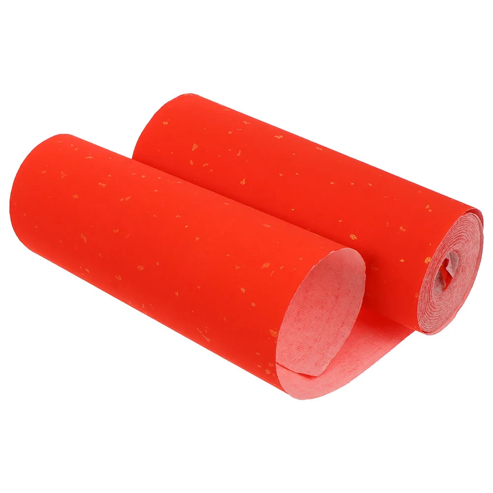 

1 Roll Blank Red Xuan Paper For Writing Chinese Couplet Spring Festival Decor Thickened Rice Paper Scroll Calligraphy Art