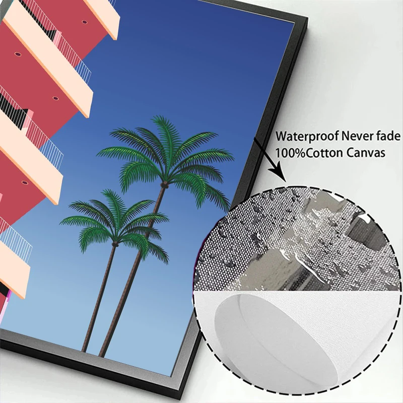 Hiroshi Nagai Vaporwave Japan Beach City Summer Wall Art Canvas Painting Prints Posters Wall Pictures Nordic Living Room Decor