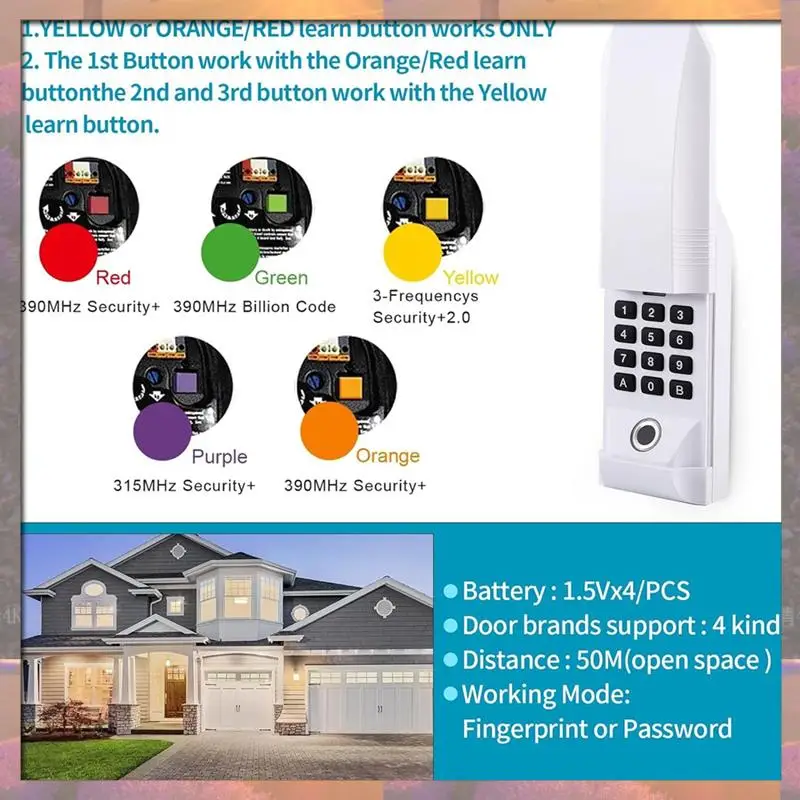 أعلى بيع 1 قطعة 877MAX بصمة باب المرآب لوحة المفاتيح الأبيض ABS لفتاحة حرفي ليفتماستر تشامبرلين