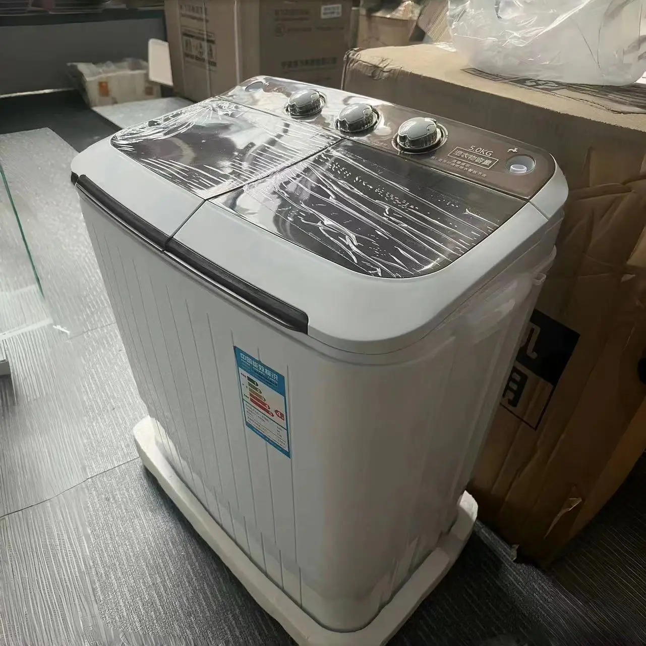 Smarte Mini-Waschmaschine mit Doppelwanne, Toplader, halbautomatisch, für Haushalte und Hotels,