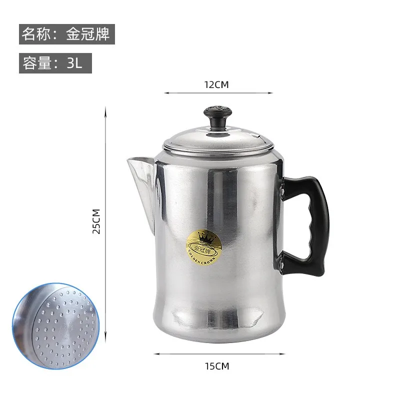 Aixiangru percolador de café de 16CM cafetera italiana tetera de té Espresso de 3L, hervidor de té de burbujas para elaboración a mano,cafe