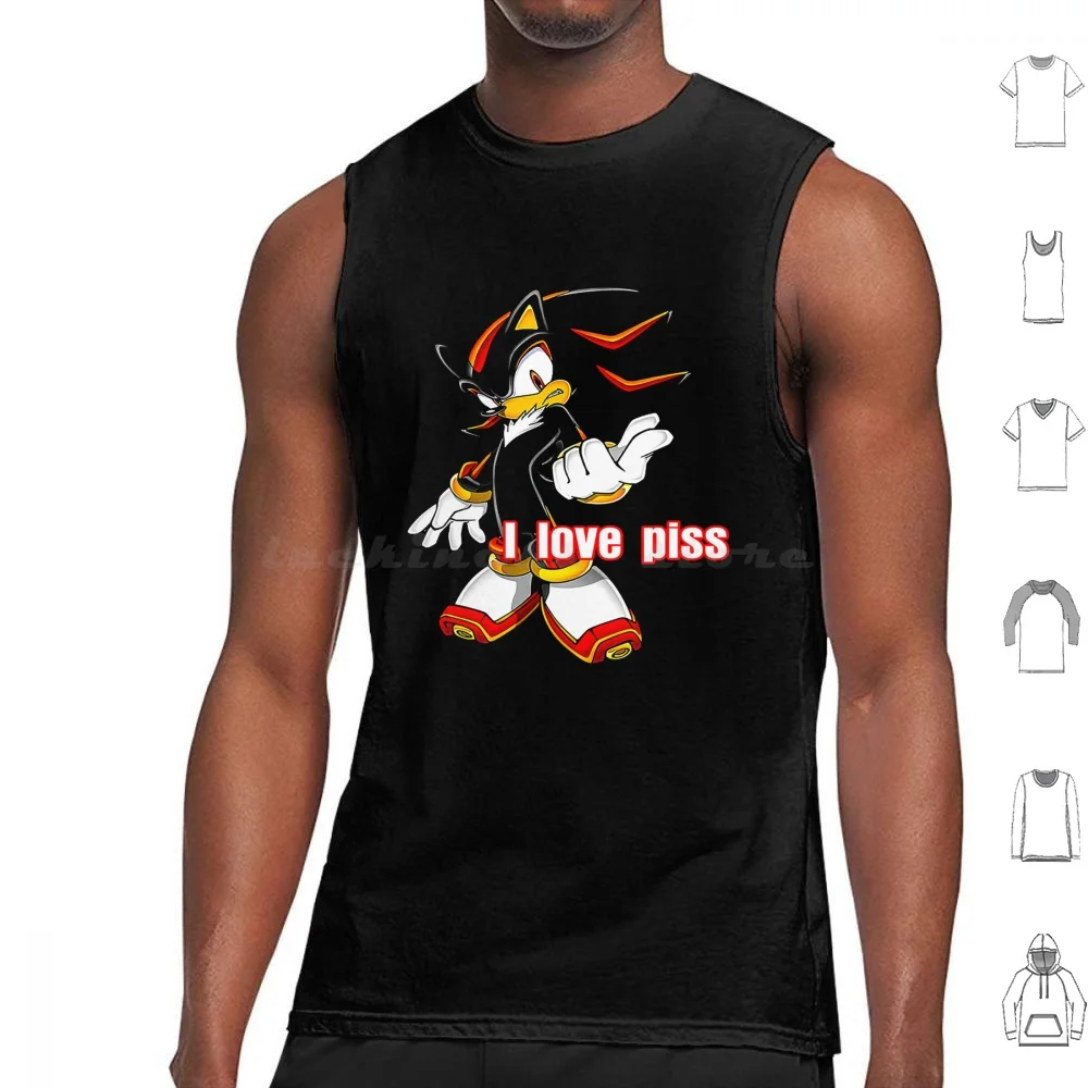 Shadow The Hedgehog I Love Piss Tank Tops Vest Sleeveless The Hedgehog Game Hedgehog Shadow Video Game Video Games Gaming