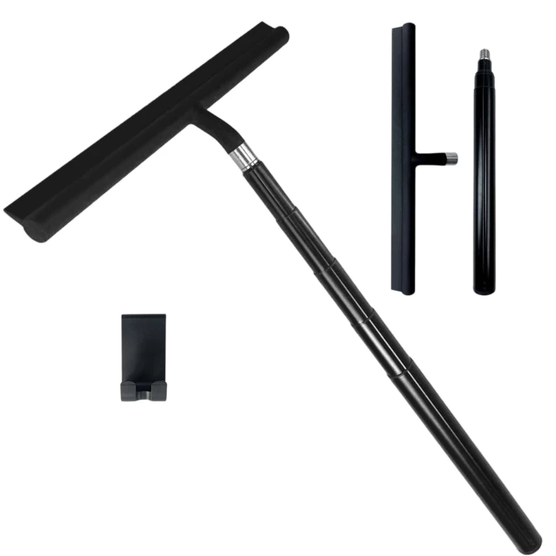 

Silicones Window Wiper Expandable Long Handle Shower Squeegee With Nonslip Hook For Bathroom Tile Auto Glass Cleaning