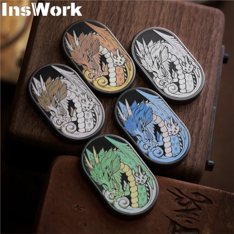 Metal Fidget Spinner Luminous Ti Dragon Silver