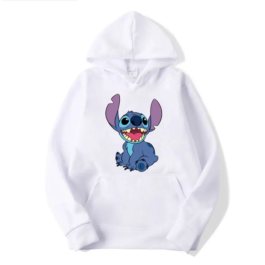 Stitch Cartoon Anime Women Pullover Tops Spring Autumn Men Hoodie 2024 New Fashion Sports Couple Oversized Sweatshirt Clothes