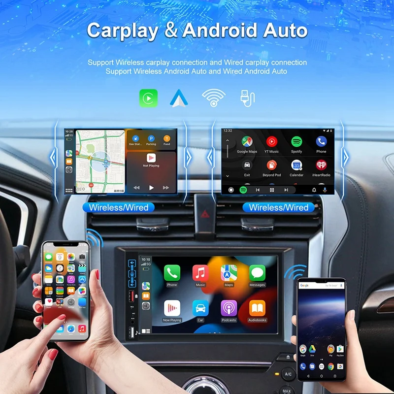 Car Stereo Aadio Multimedia Player Car Player Central Control All-In-One 7-Inch Touch Screen Single Butt MP5 Player