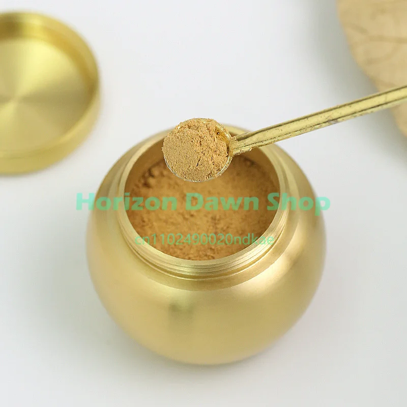 Xiangxiang Sealing Tools Brass Powder Jars Mini Small Jars of Tea Sealed Storage Tea Ceremony Accessories