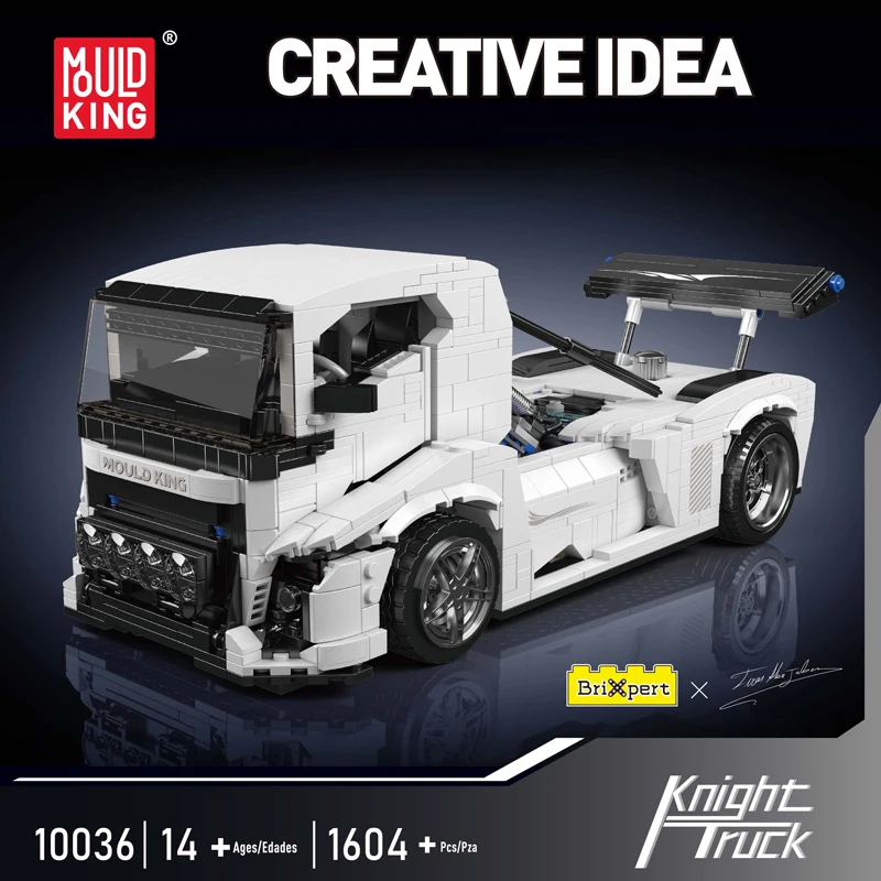 Mould King 10036 Technical Car Toys The MOC White Knight Truck Building Block Assembly Car Model Brick Set Kids Christmas Gift