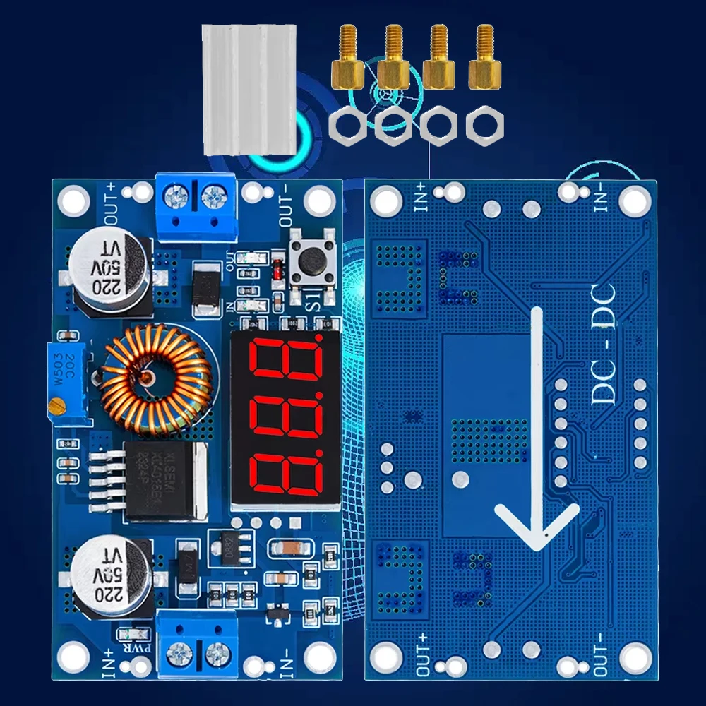 XL4015 75W 5A DC-DC Buck Converter (1PC): 4.0-38V to 1.25V-36V Adjustable Step-Down Module – For DIY Power Supplies