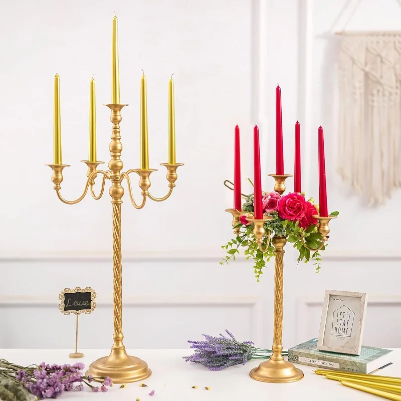 Cross-border European retro wedding decoration candle holder table center ornament wrought iron