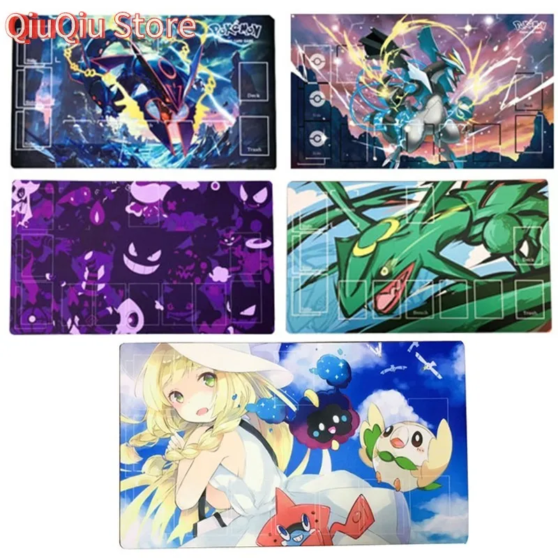 Sky Rayquaza Lightning Effect TCG Playmat Waterproof Non-slip Desk Mat