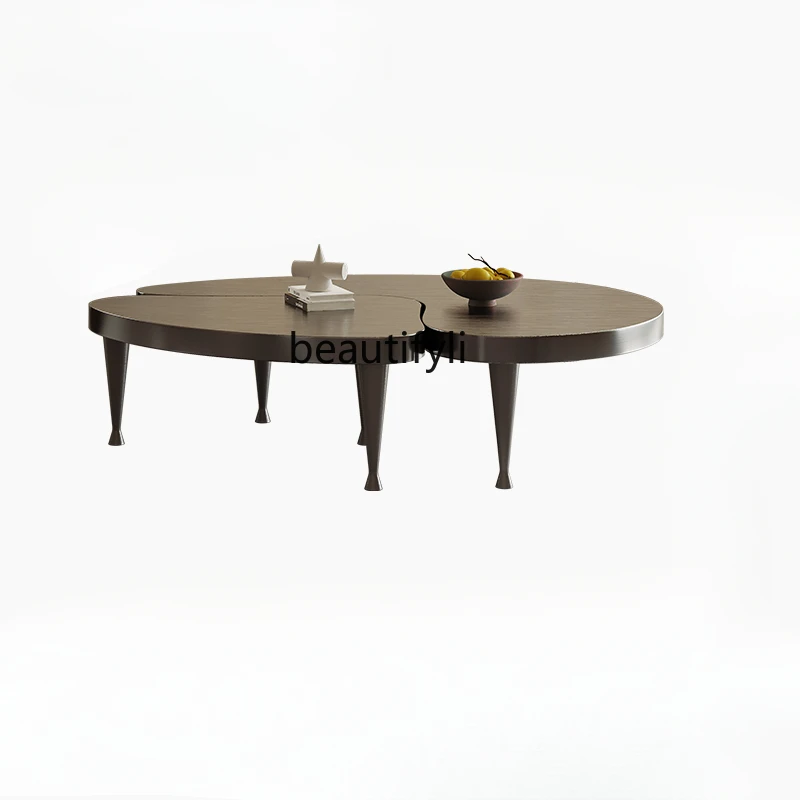 

Stainless Steel Special-Shaped Coffee Table Living Room Italian Light Luxury High-Grade Sense Modern Simple Coffee Table