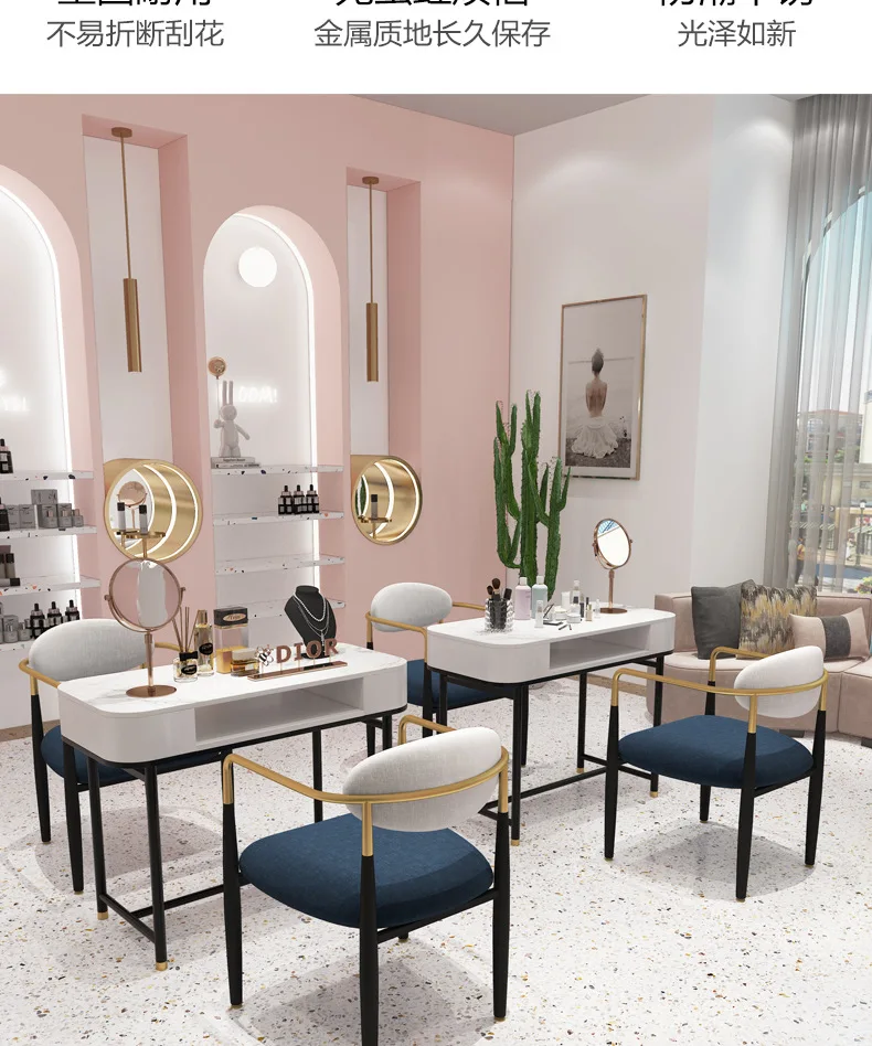 Fabryczna hurtownia Nail Tech Manicure Stół i zestaw krzeseł do salonu paznokci Meble i wyposażenie