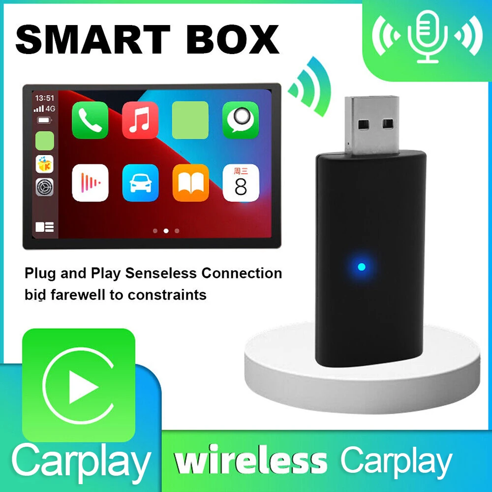 

Mini Dongle Link Box Adapter Black Car USB AI BOX Wired to Wireless CarPlay Models 1PC Adapter Video MP5 Player Car Original