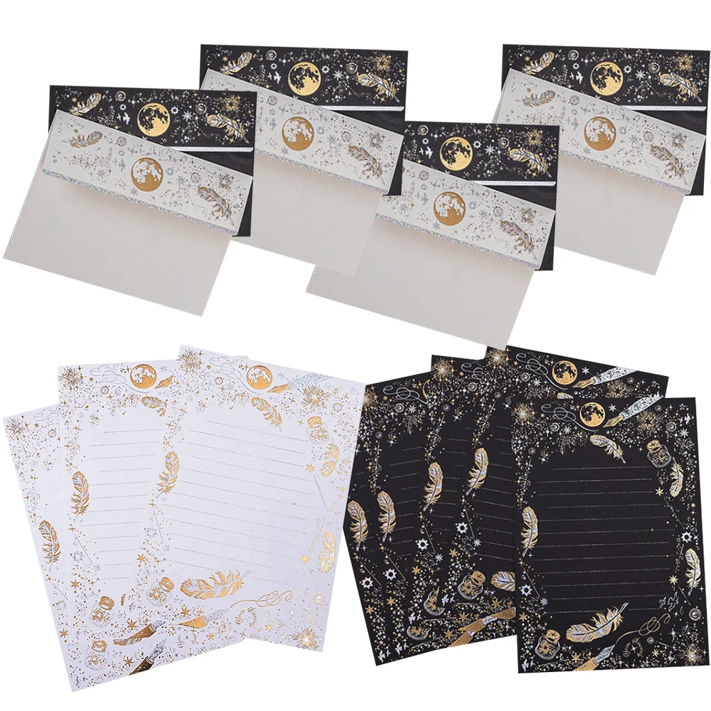 

Set Envelope Stationery Envelopes Greeting Cards White Kraft Paper Floral Letter and