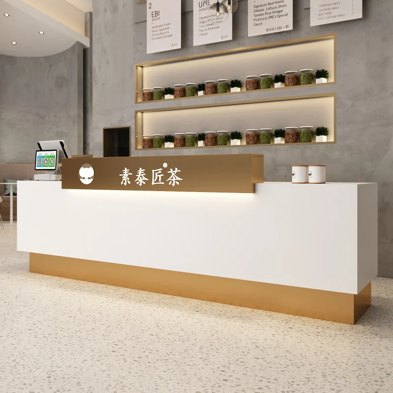 custom.Modern Bar  Hotel Reception Desk Counter Supermarket Counter Cashier Desk For /Coffee/Food Stores