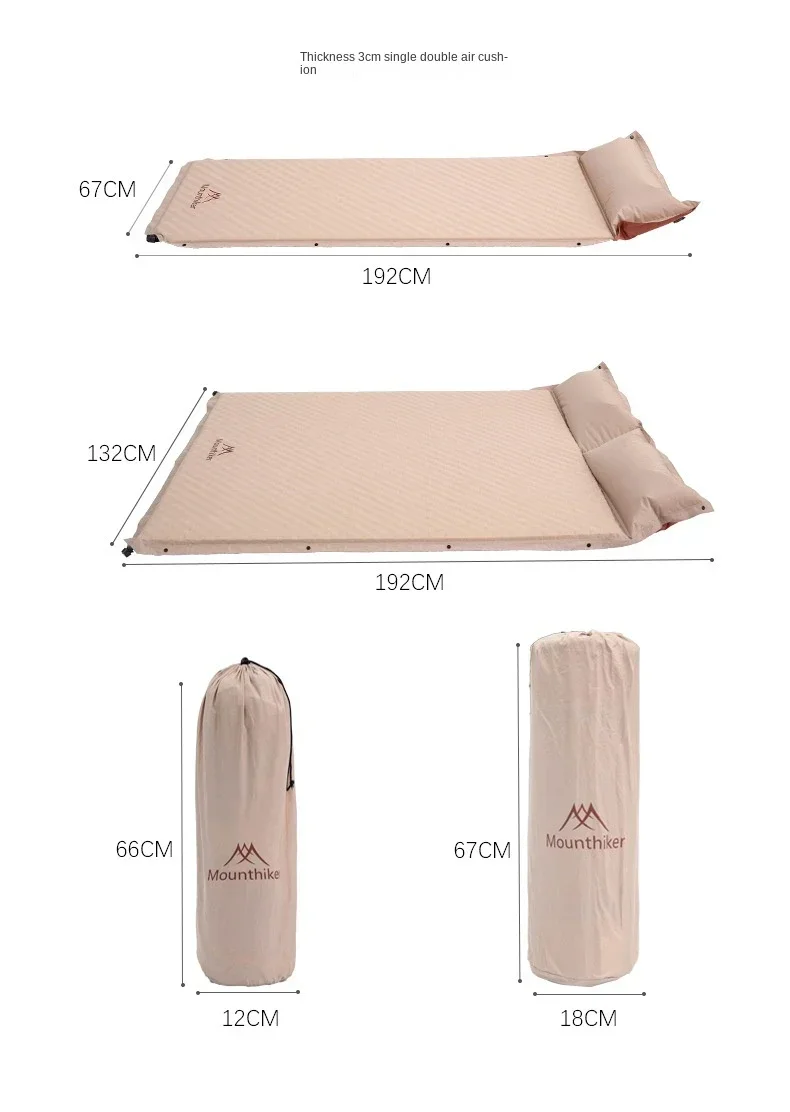 MOUNTAINHIKER 5cm キャンプ用自動膨張マットレス 超厚手メモリー