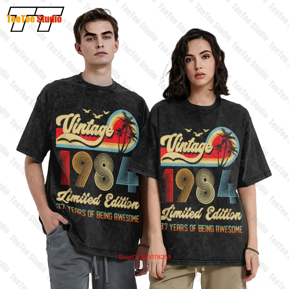 خمر 37 سنة 1984 خمر المتضخم تي شيرت Q79L #2