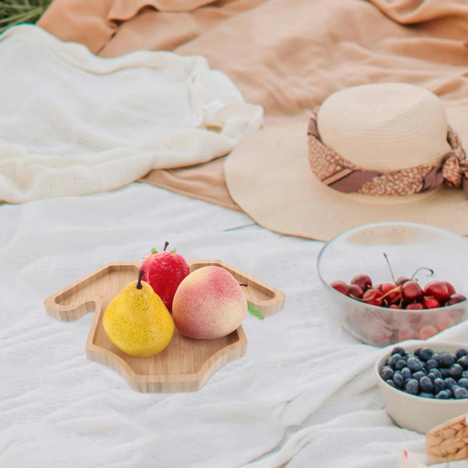 

Wooden Clothes Dinner Plate Shower Fruit Platter Romper Charcuterie Board Candy Dish for Toddlers Party Tray Cheese