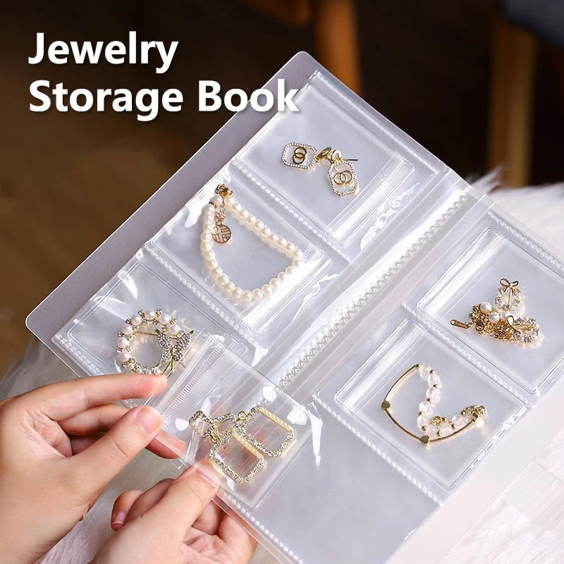 

1Pc/20Pcs Transparent Jewelry Storage Bag Sealed Anti-Oxidation Dustproof Earrings Necklace Jewelry Album PVC Protective Bags