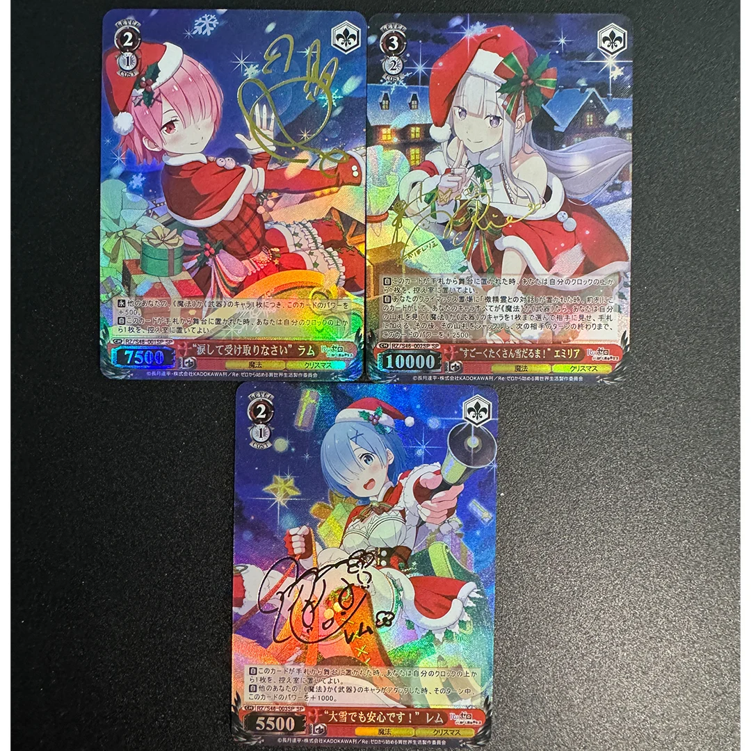 

Коллекционная карта DIY Proxy Weiss Schwarz Christmas Rem CCG с цветными блестками, аниме-подарок