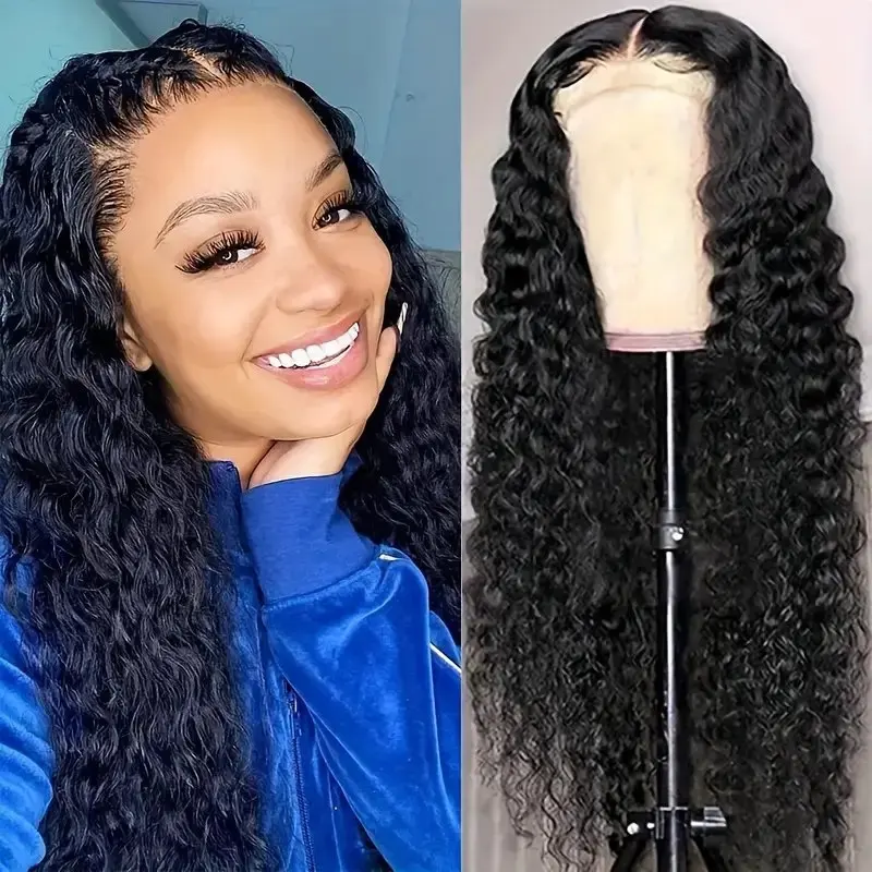 Rosabeauty 250% Density Deep Wave 40 Inch 13X6 13x4 Lace Front Human Hair Wig 5X5 Preplucked Glueless Curly Wig Full and Thick