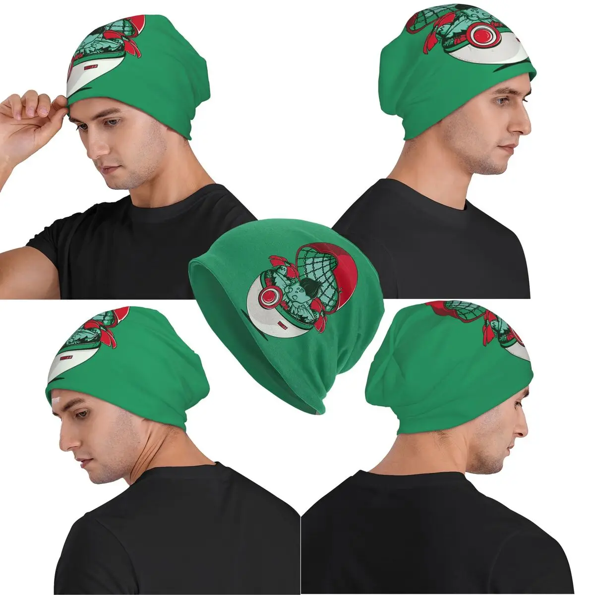 Bulbasaur Pokemon Beanie für Männer und Frauen, stilvolle Totenkopf-Mütze, Strickmütze